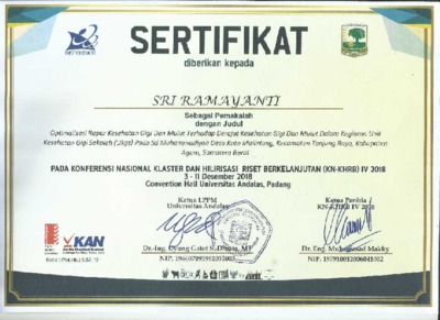 Sertifikat Pemakalah Pada Konferensi Nasional Klaster Dan Hilirisasi ...